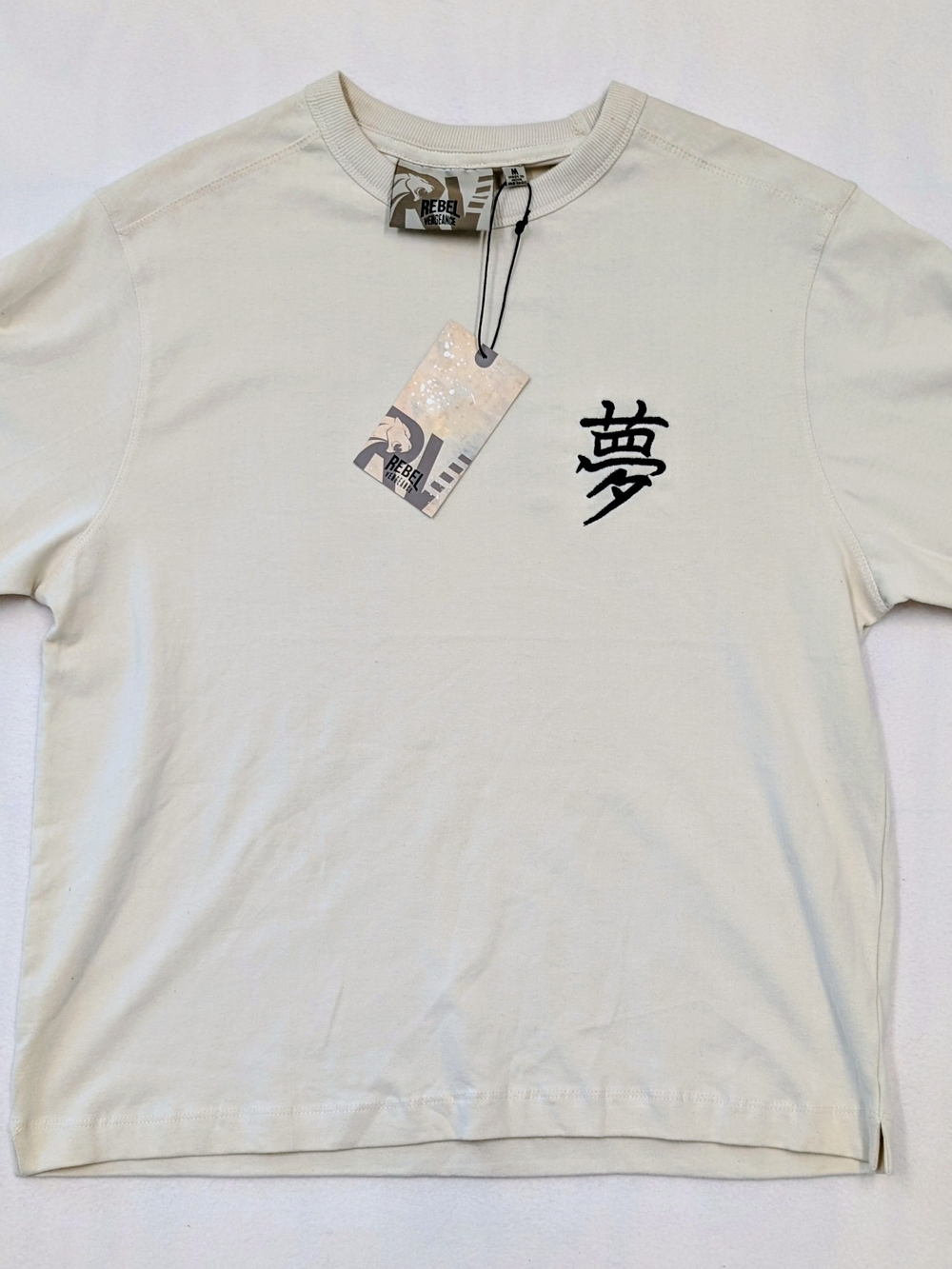 Rebel Vengeance Graphic Tee Japanese “Dream” Kanji Chest Print Streetwear Shirt